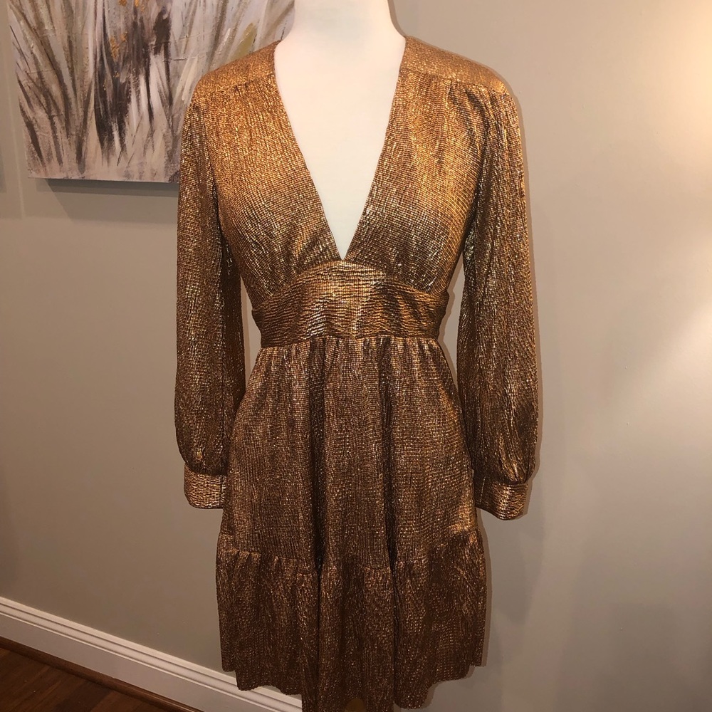 Sabina Musayev Metallic Dress size Medium M